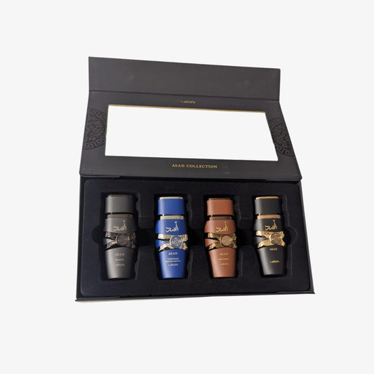 Lattafa Asad Collection 4 x 25ml Eau de Parfum gift set open box