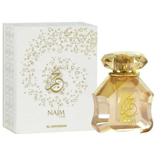 Najm Gold Arabian Perfume Oil- 18ml, Alcohol-Free, By Al Haramain - AlSunnah Corner