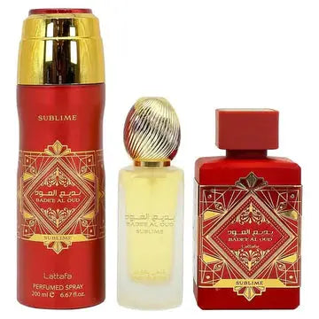 Lattafa Bade'e Al Oud Sublime Gift Set - EDP, Deodorant & Hair Mist