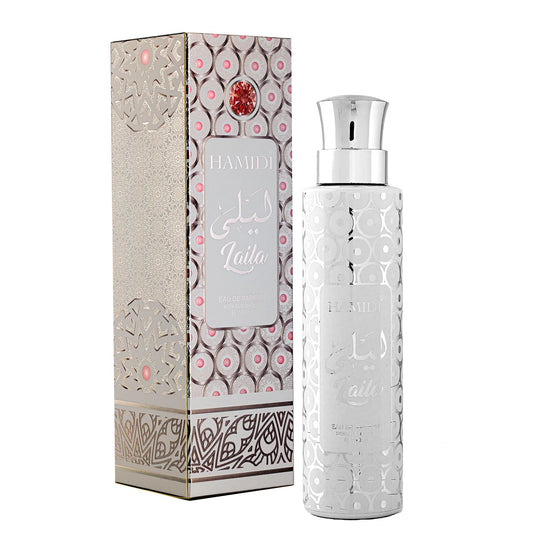 Hamidi Laila alcohol-free perfume spray 100ml, bottle and box