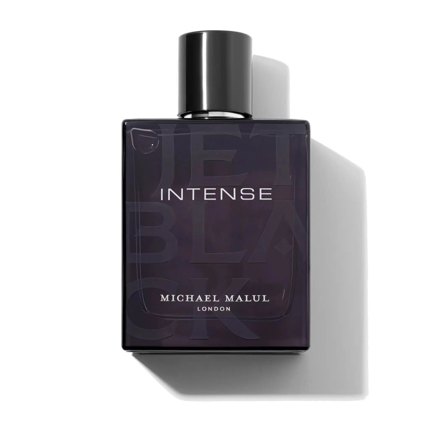 Michael Malul Jet Black Intense EDP bottle with luxury black packaging