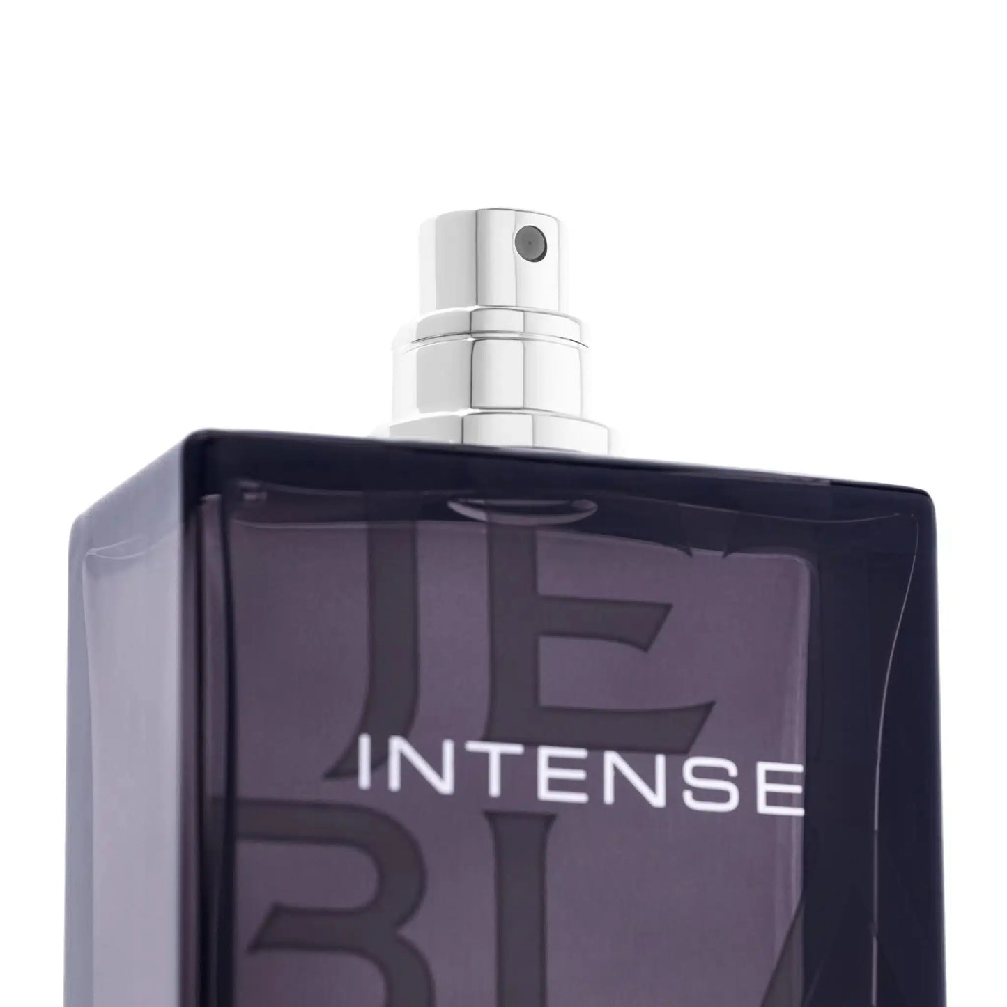 Close-up of Jet Black Intense perfume spray.
