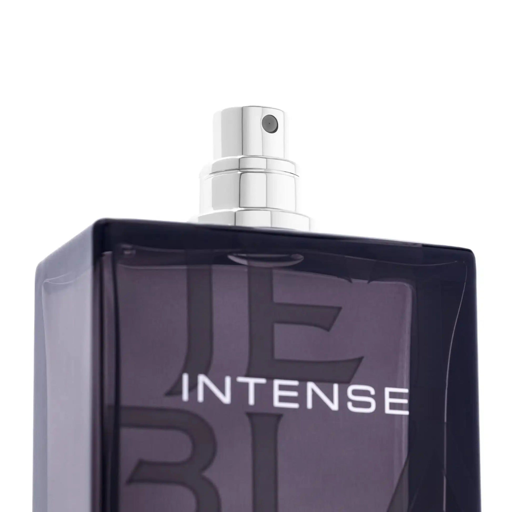 Close-up of Jet Black Intense perfume spray.