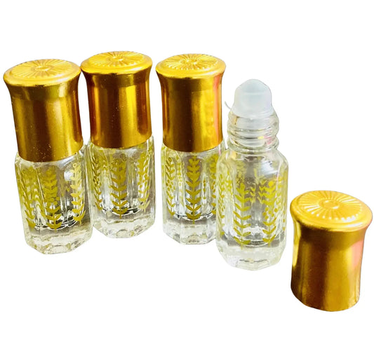 Travel-sized empty rollerball bottle for oils and perfumes