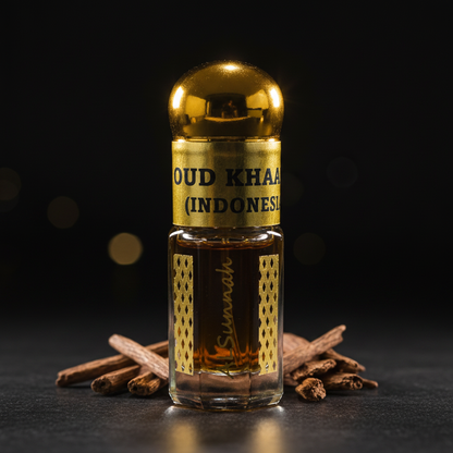Oud Khaalis Indonesia by AlSunnah 3ml pure Indonesian oud oil (Dehn Al Oud) bottle