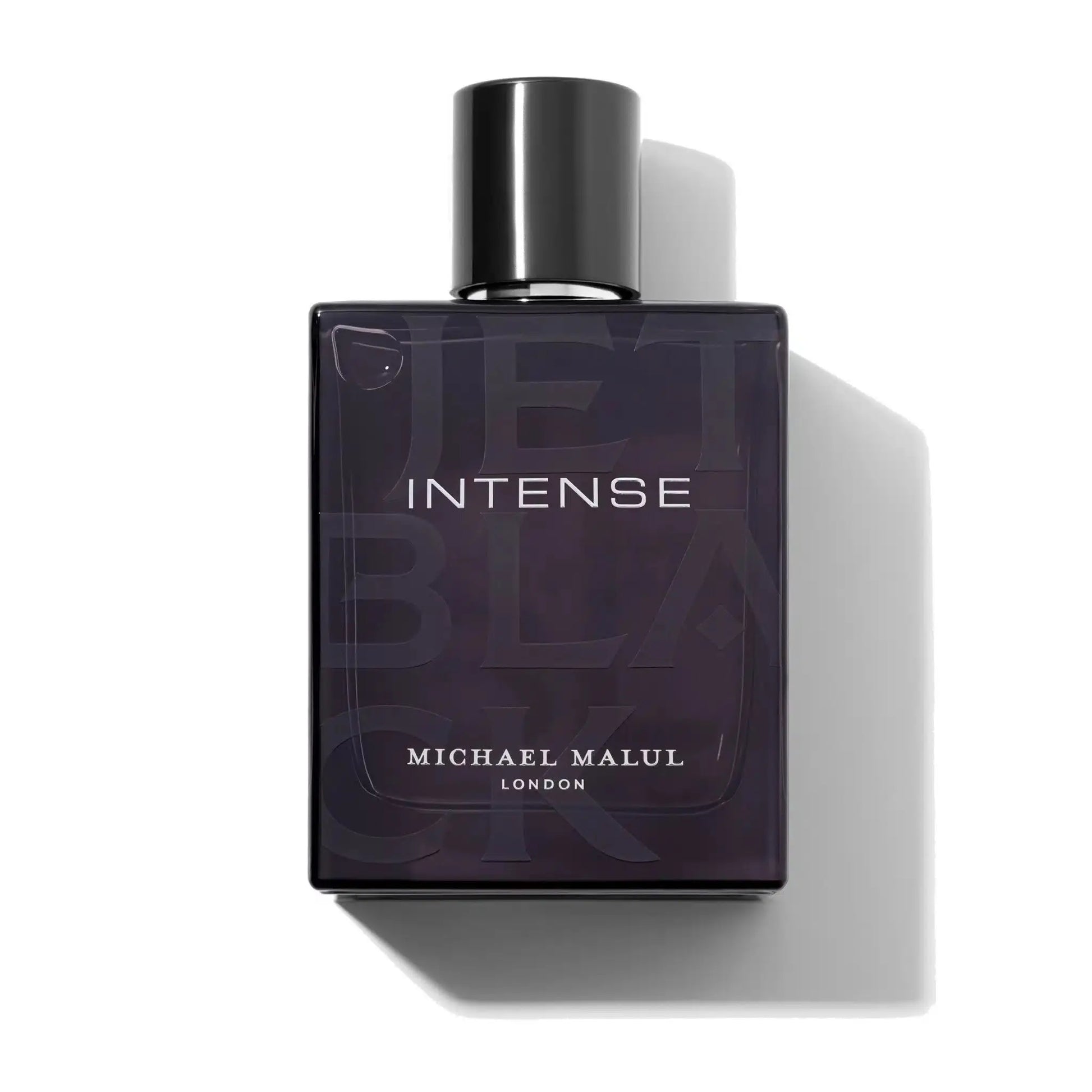 Michael Malul Jet Black Intense EDP bottle with luxury black packaging