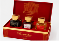 Barakat Collection perfume set with three bottles in a red and gold box.
